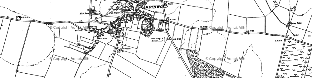 Old map of Methwold in 1906