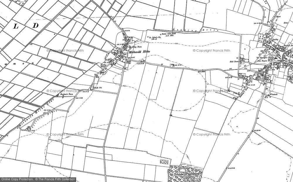 Old Map of Methwold Hythe, 1884 in 1884