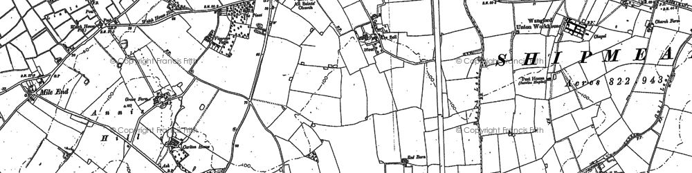 Old map of Mettingham in 1903