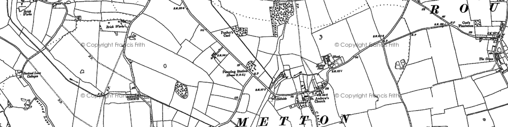Old map of Metton in 1885