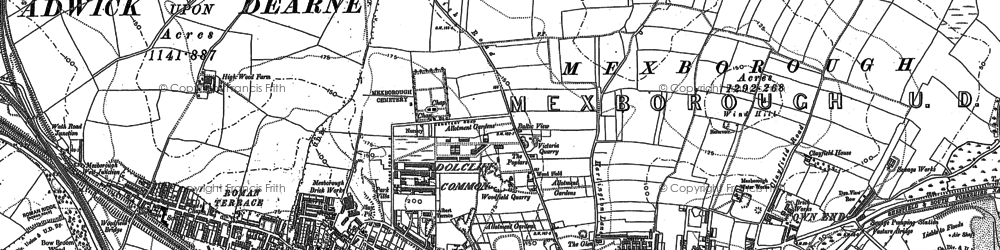 Old map of Mexborough in 1890