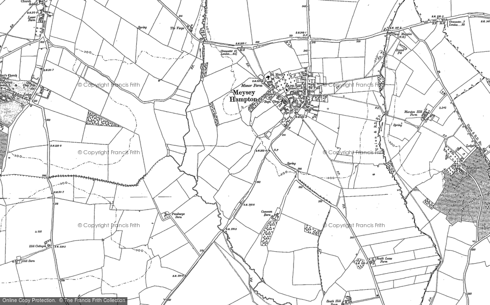 Old Map of Meysey Hampton, 1876 - 1901 in 1876