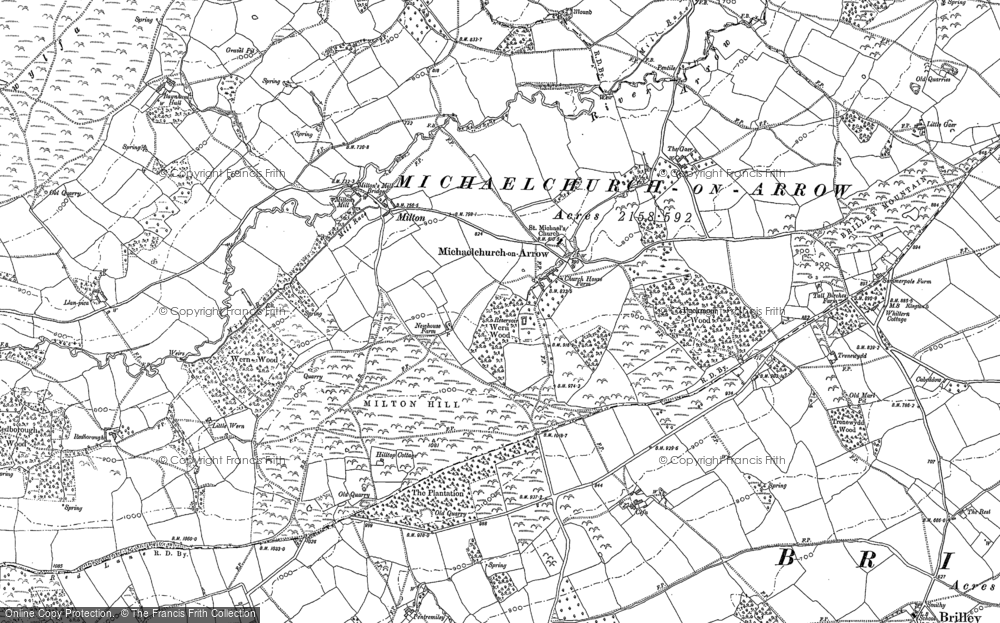 Old Map of Historic Map covering Baynham Hall in 1886