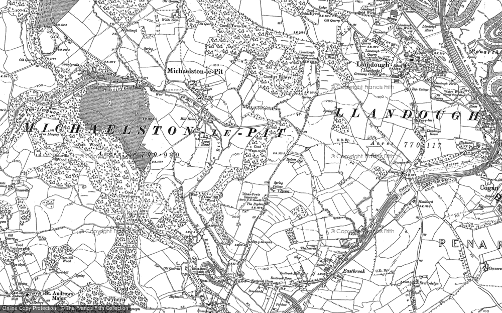 Old Map of Michaelston-le-Pit, 1915 in 1915