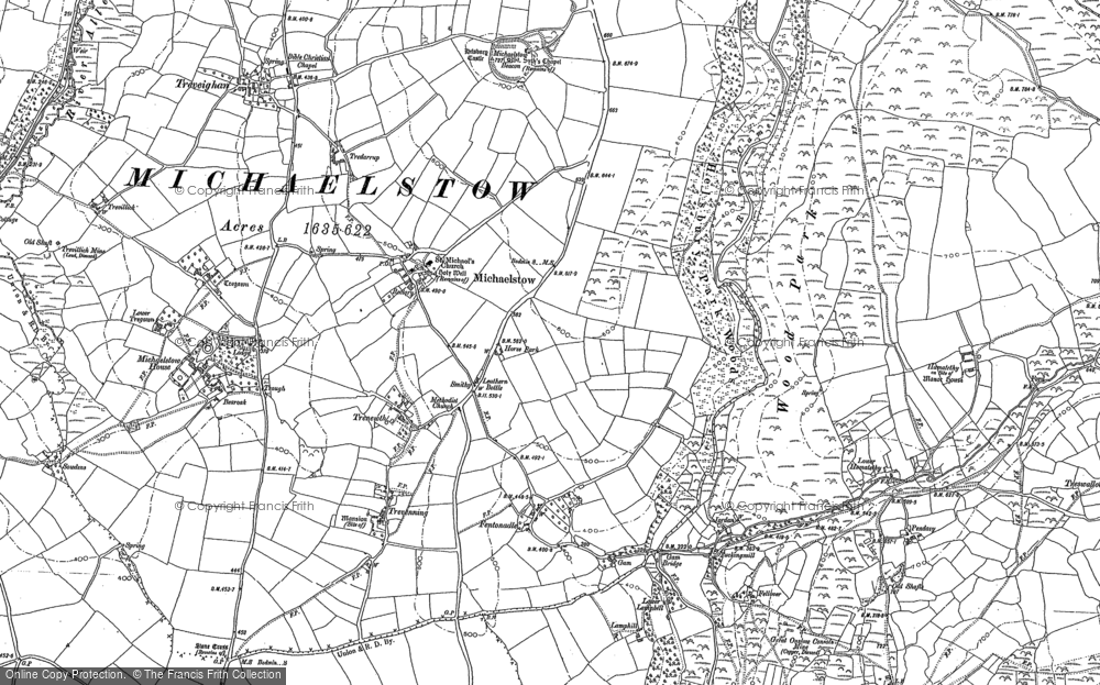 Old Map of Historic Map covering Fentonadle in 1880