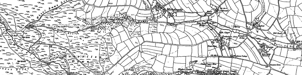 Old map of Buckfastleigh Moor in 1885