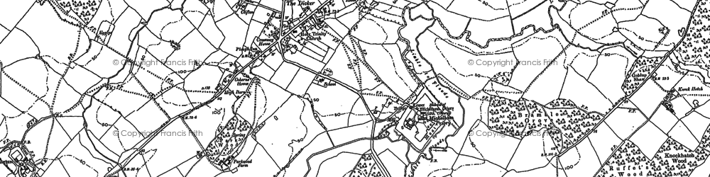 Old map of Michelham Priory in 1898