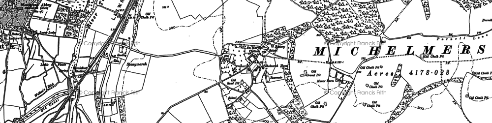 Old map of Michelmersh in 1895