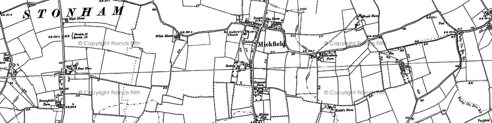 Old map of Mickfield in 1884