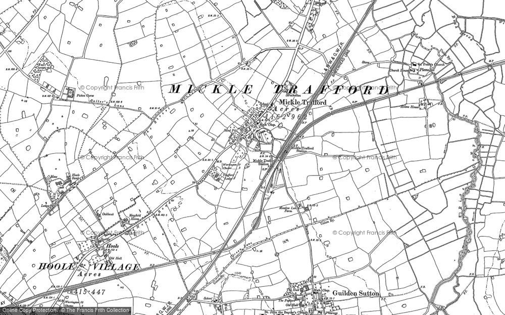 Old Map of Mickle Trafford, 1897 - 1898 in 1897