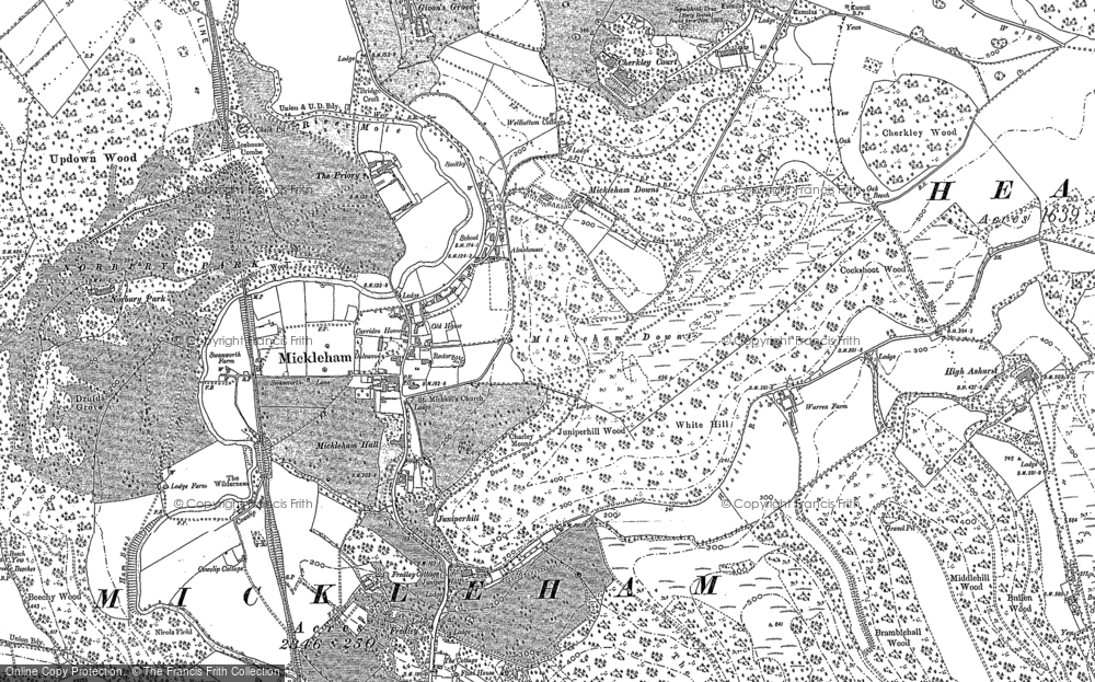 Old Map of Mickleham, 1895 in 1895
