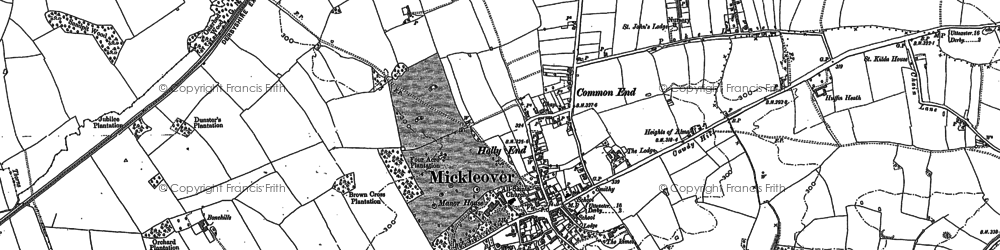 Old map of Mickleover in 1881