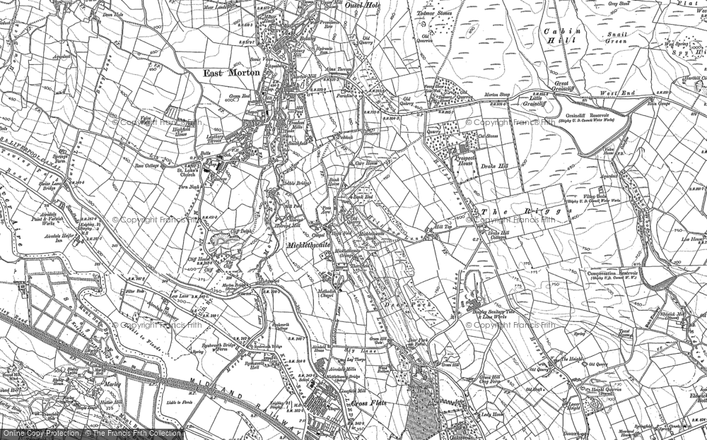 Old Map of Historic Map covering Bingley Moor in 1848