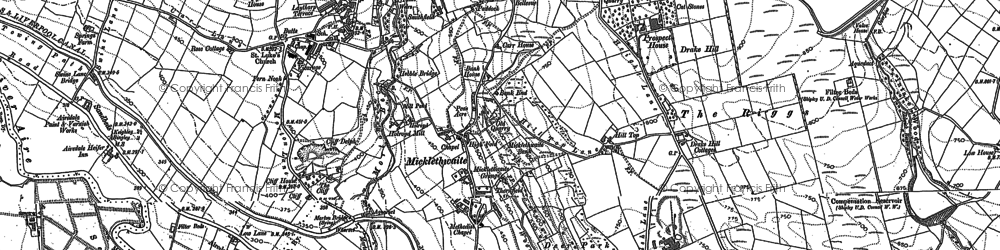 Old map of Bingley Moor in 1848