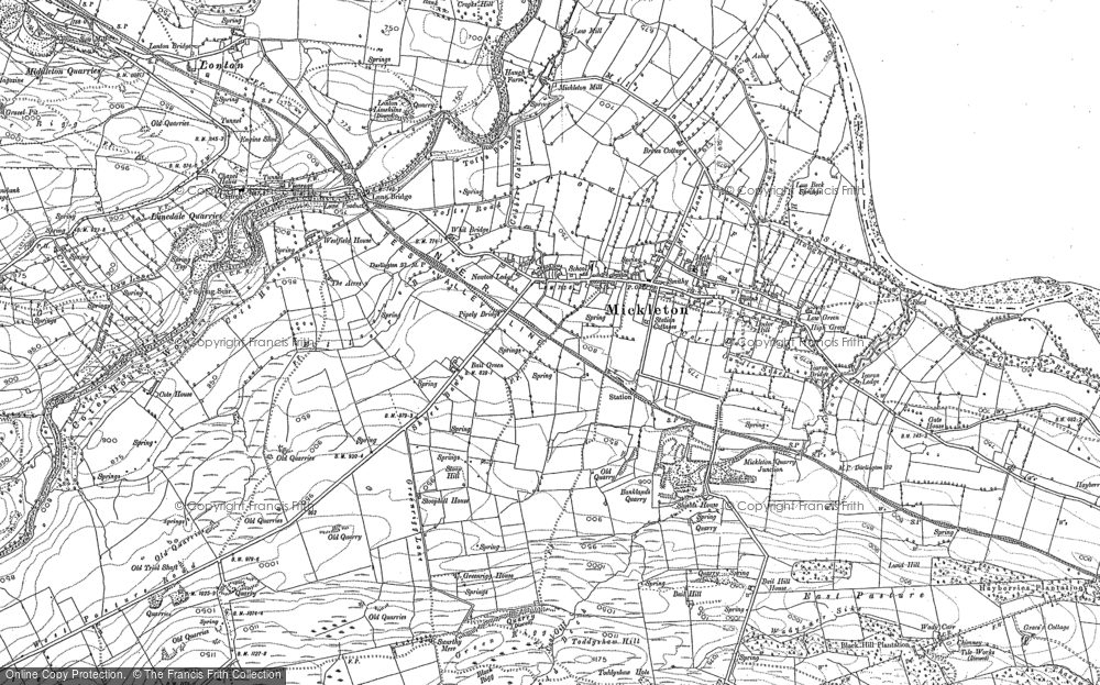 Old Map of Historic Map covering Bail Green in 1892