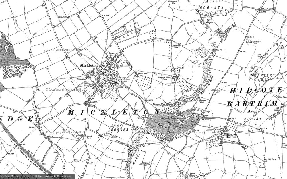 Old Map of Mickleton, 1900 in 1900