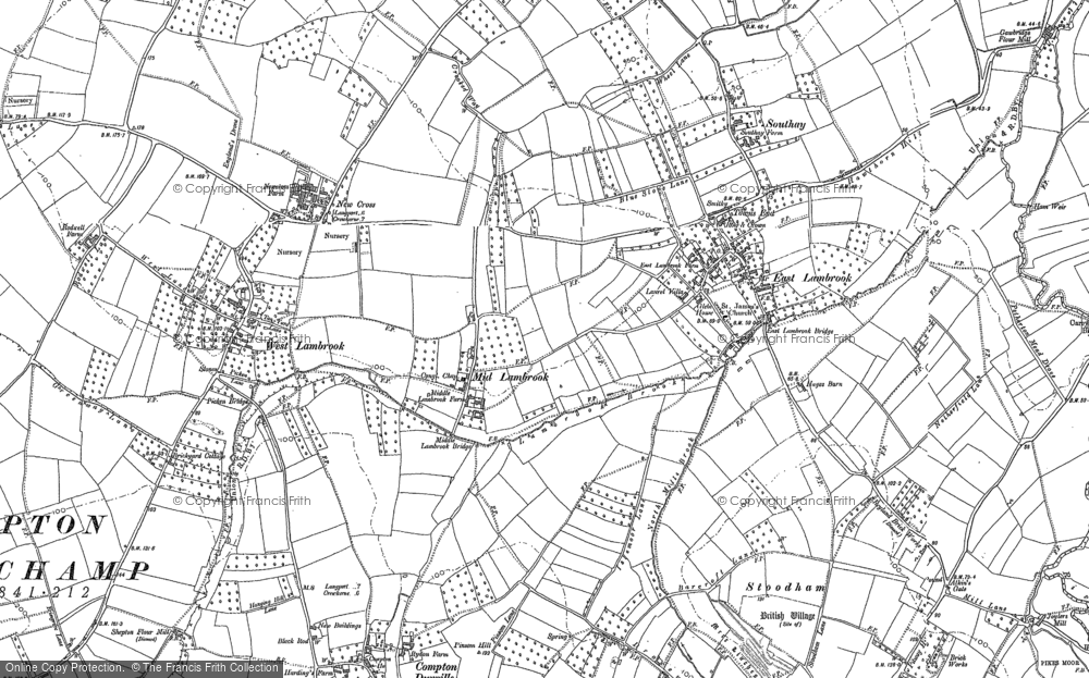 Old Map of Mid Lambrook, 1886 in 1886