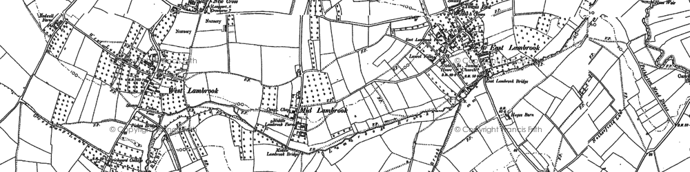 Old map of Mid Lambrook in 1886