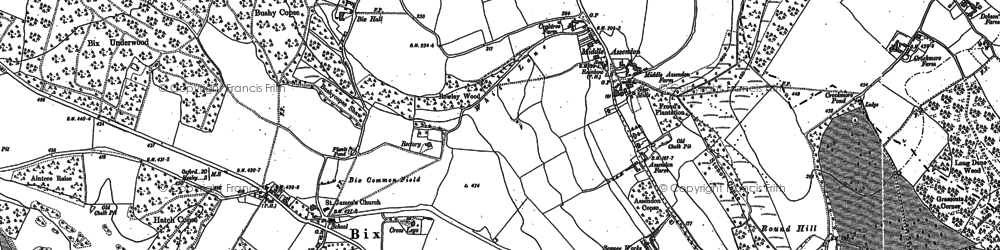 Old map of Fawley Bottom in 1897