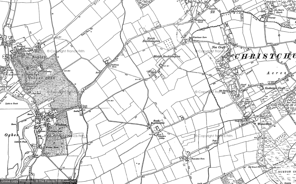 Old Map of Middle Bockhampton, 1896 - 1907 in 1896