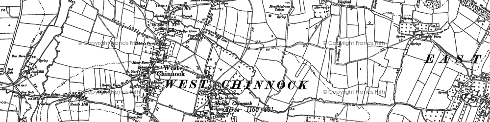 Old map of Middle Chinnock in 1886