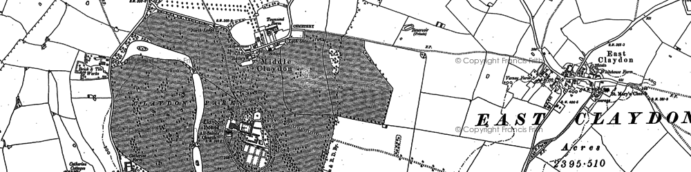 Old map of Middle Claydon in 1898