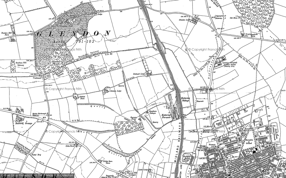 Old Map of Middle Lodge, 1884 - 1885 in 1884