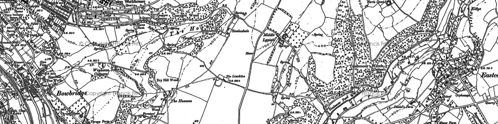 Old map of Middle Lypiatt in 1882