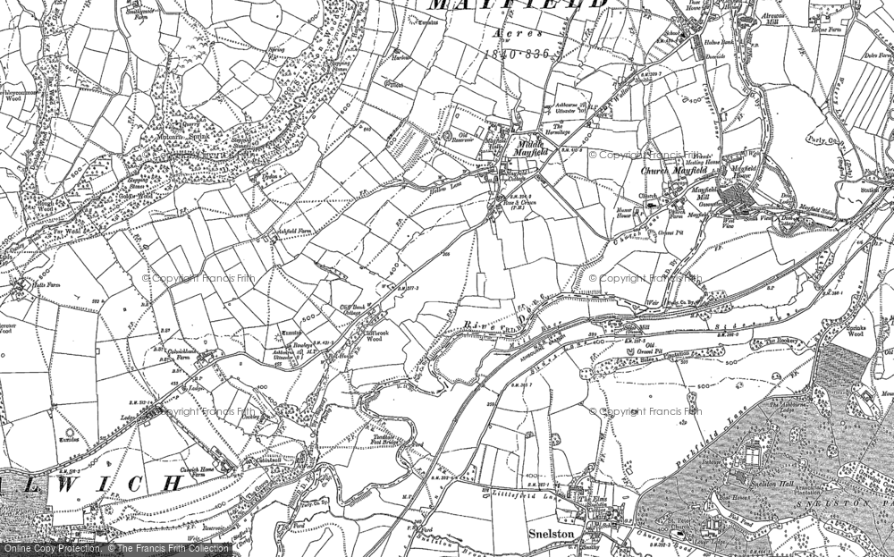 Old Map of Historic Map covering Boldershaw in 1880