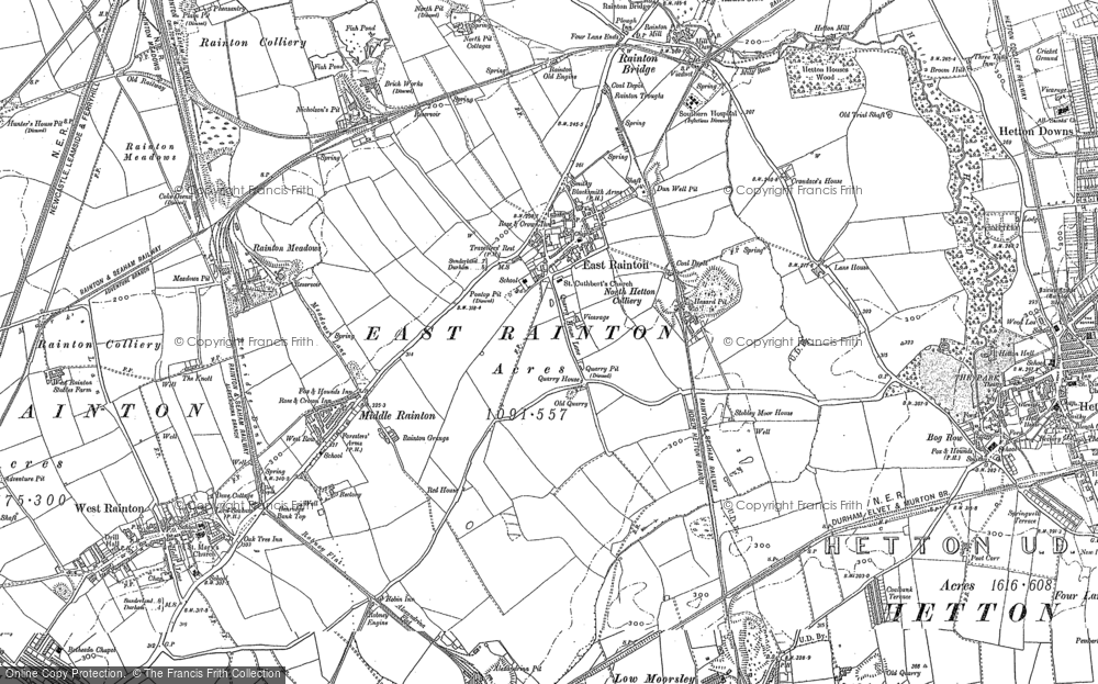 Old Map of Middle Rainton, 1895 in 1895