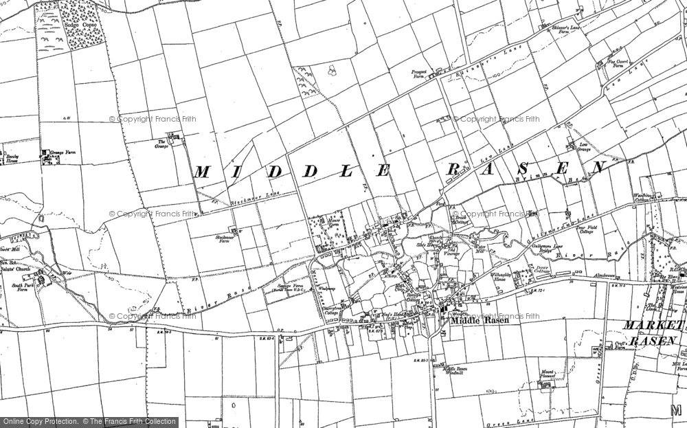 Old Map of Middle Rasen, 1885 - 1886 in 1885