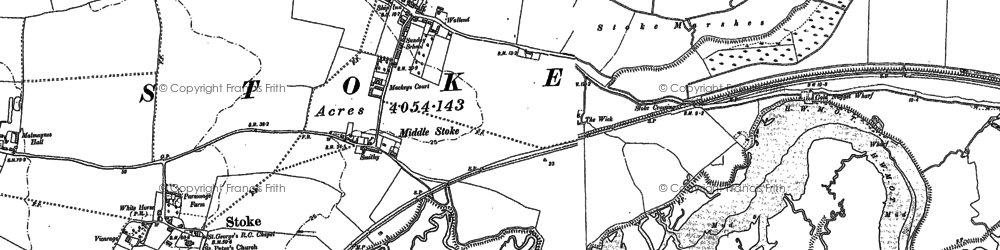 Old map of Middle Stoke in 1895