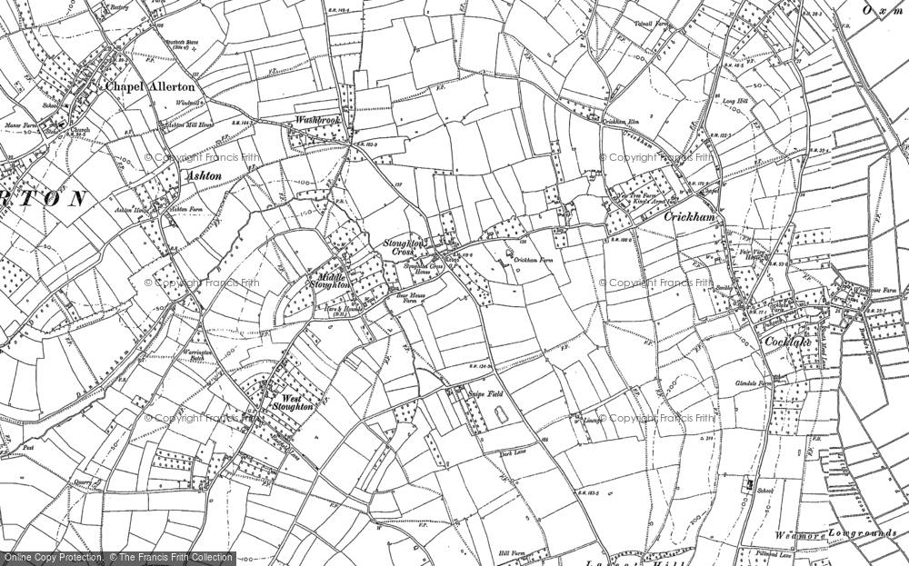 Old Map of Middle Stoughton, 1884 in 1884