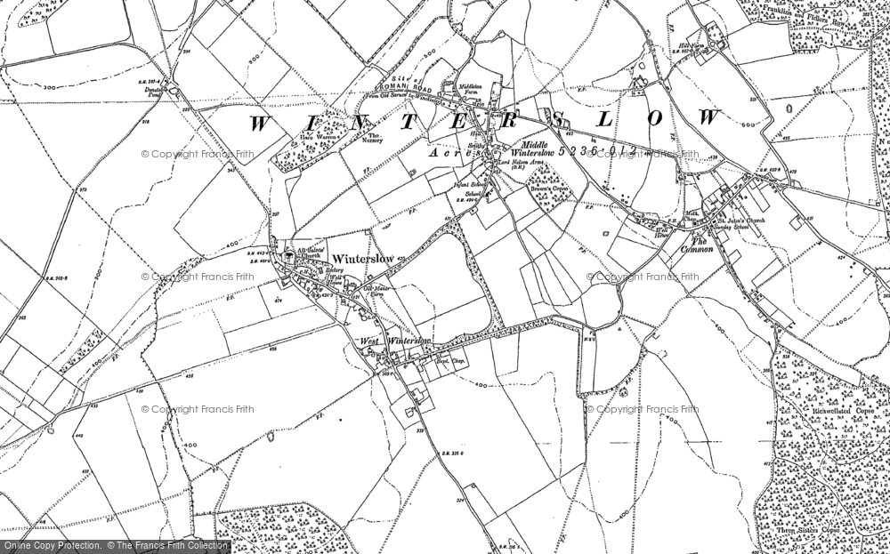 Old Map of Middle Winterslow, 1908 - 1924 in 1908