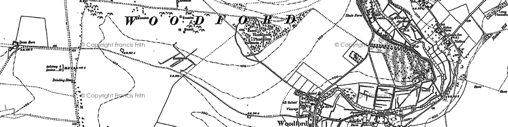 Old map of Middle Woodford in 1899