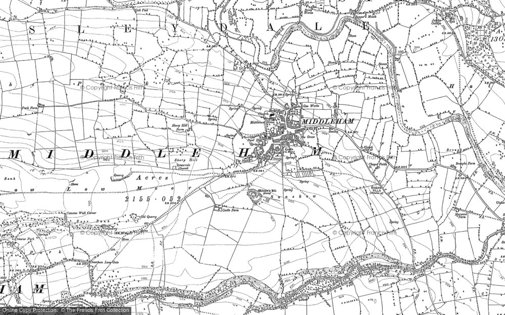 Old Map of Middleham, 1891 - 1893 in 1891