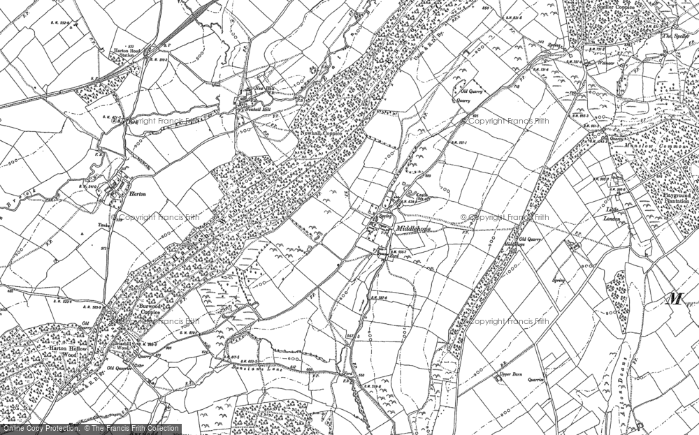Old Map of Middlehope, 1883 in 1883
