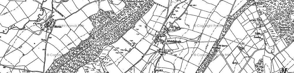 Old map of Middlehope in 1883