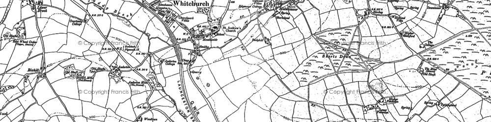 Old map of Middlemoor in 1883
