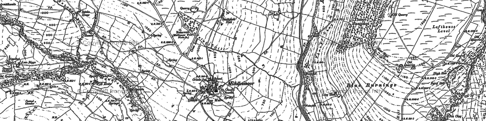 Old map of Wising Gill in 1890