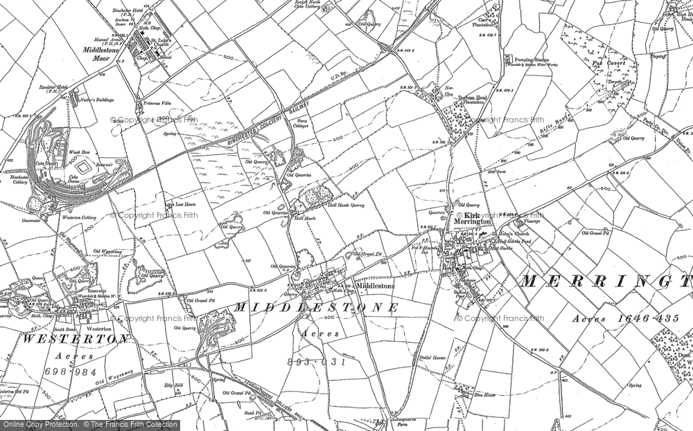 Old Map of Middlestone, 1896 in 1896