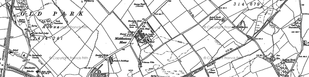 Old map of Middlestone Moor in 1896