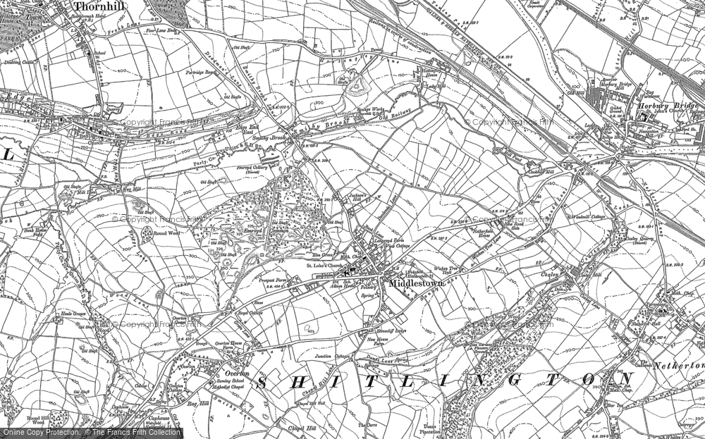 Old Map of Historic Map covering Coxley in 1890
