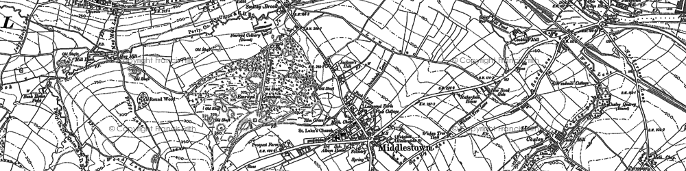 Old map of Coxley in 1890