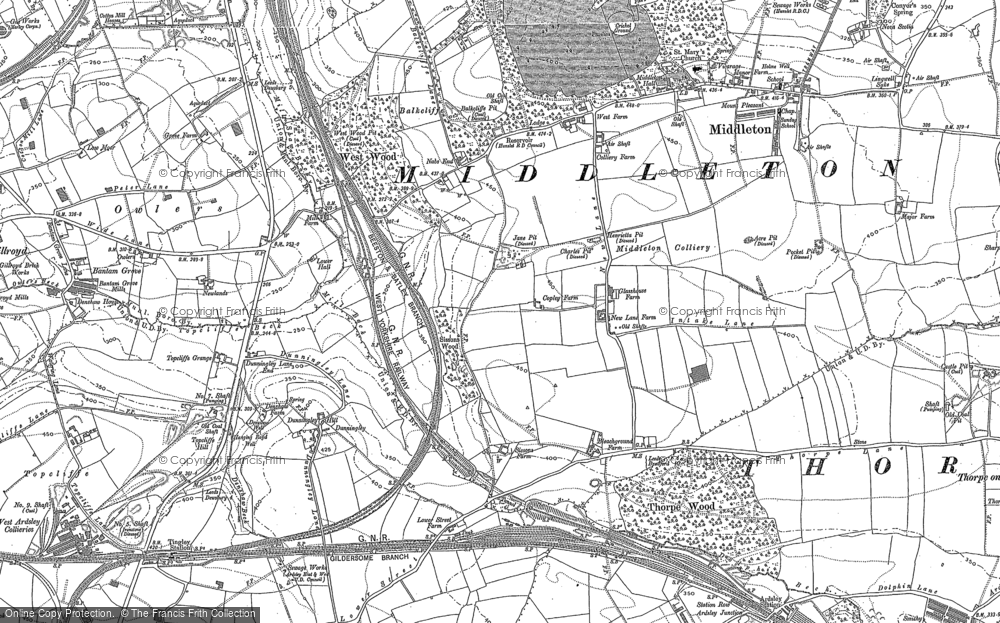 Old Maps Of Middleton Yorkshire Francis Frith   Middleton 1847 1892 Hosm37391 