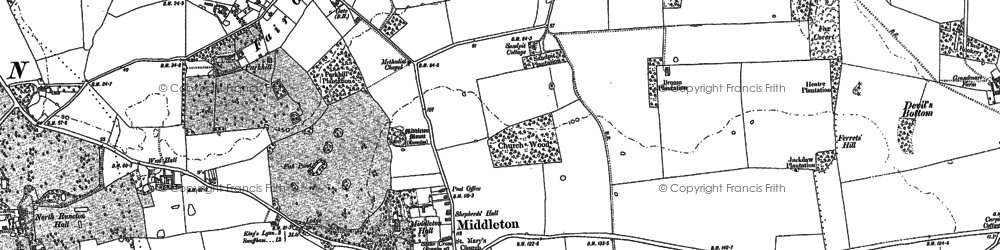 Old map of Middleton in 1884