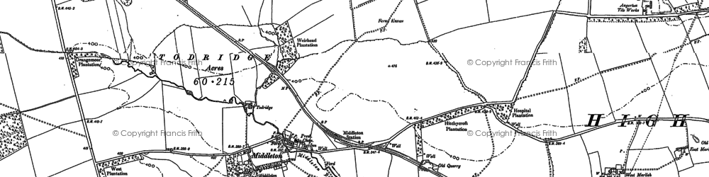 Old map of Bolam West Houses in 1895