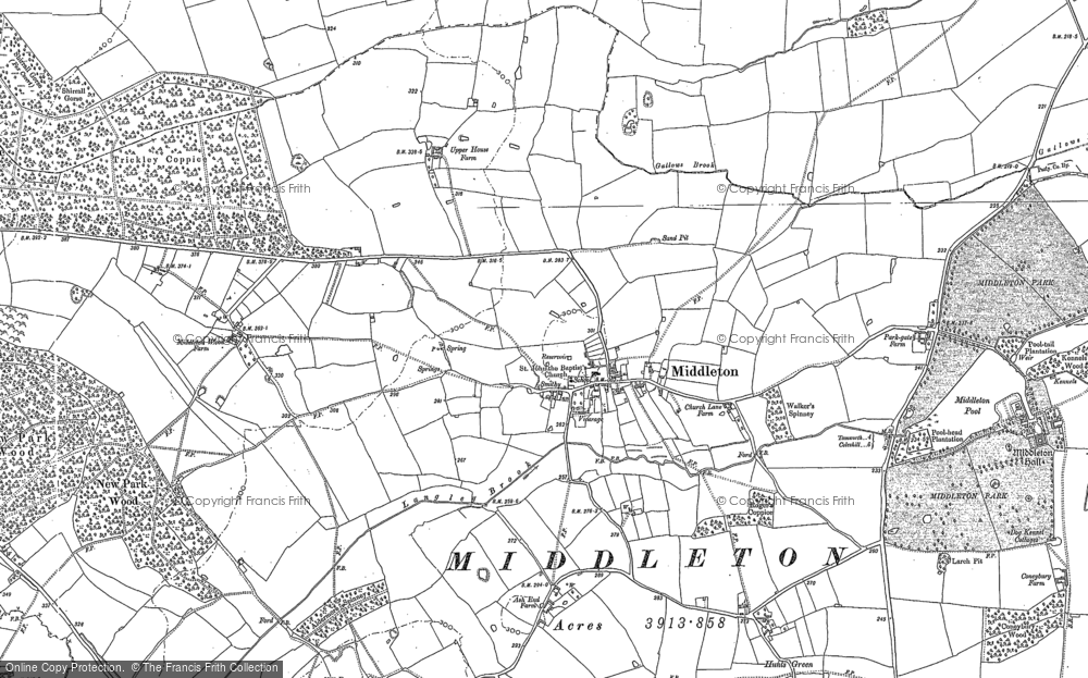 Old Map of Middleton, 1901 in 1901