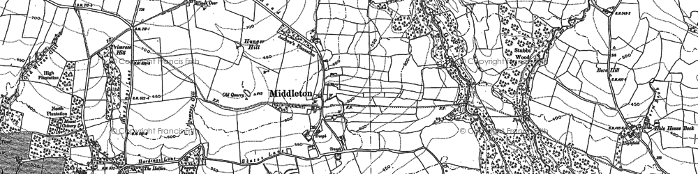 Old map of Bow Beck in 1907