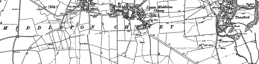 Old map of Middleton Cheney in 1898